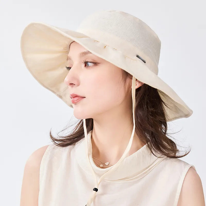 JIUMU Linen Sun Protection Hats Women's-1