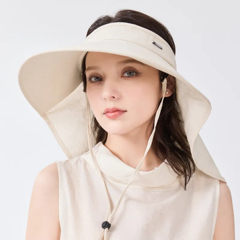 JIUMU Linen Sun Protection Hats Women's-2