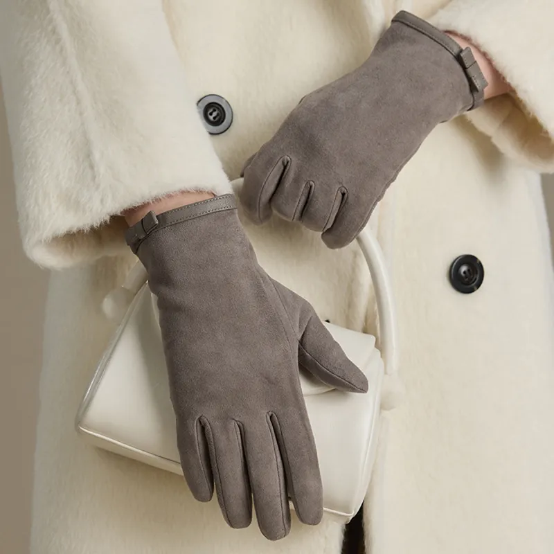 JIUMU Sheep Head Layer Leather Gloves Women's-3