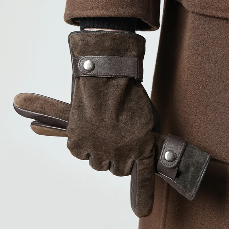 JIUMU Sheepskin Genuine Leather Glove Men's-1