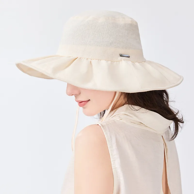 JIUMU Linen Sun Protection Hats Women's-2