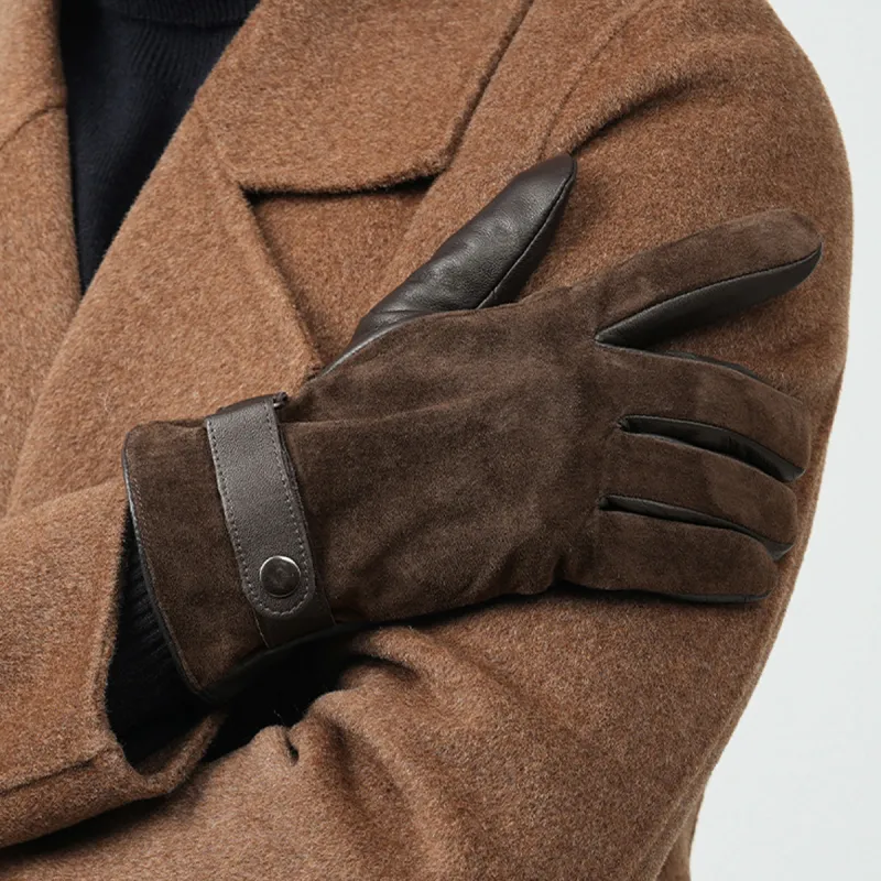 JIUMU Sheepskin Genuine Leather Glove Men's-2