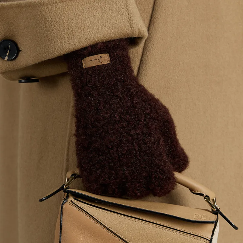 JIUMU Sheep Wool Knit Gloves Women's-1