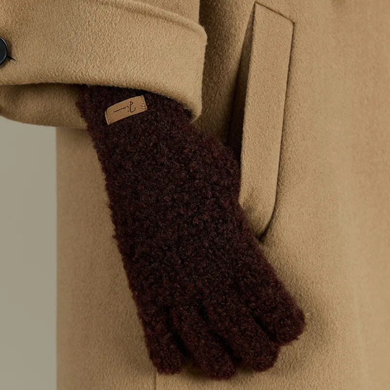 JIUMU Sheep Wool Knit Gloves Women's-2