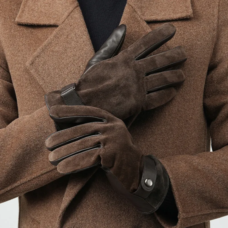 JIUMU Sheepskin Genuine Leather Glove Men's-3