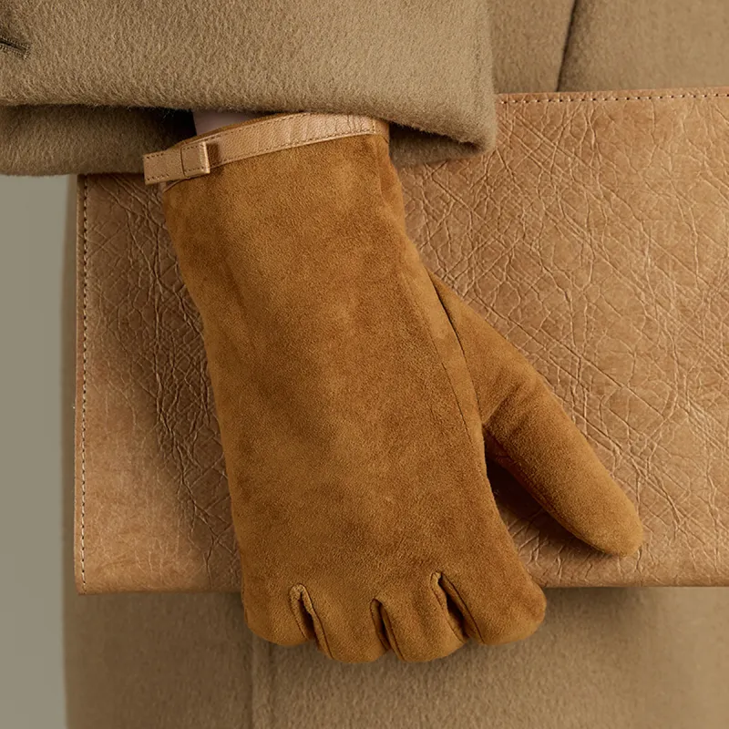 JIUMU Sheep Head Layer Leather Gloves Women's-6