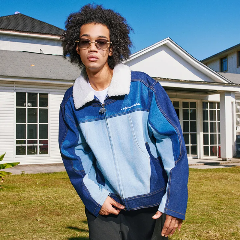 AFGK Vintage And Splicing Unisex Denim Jacket-6