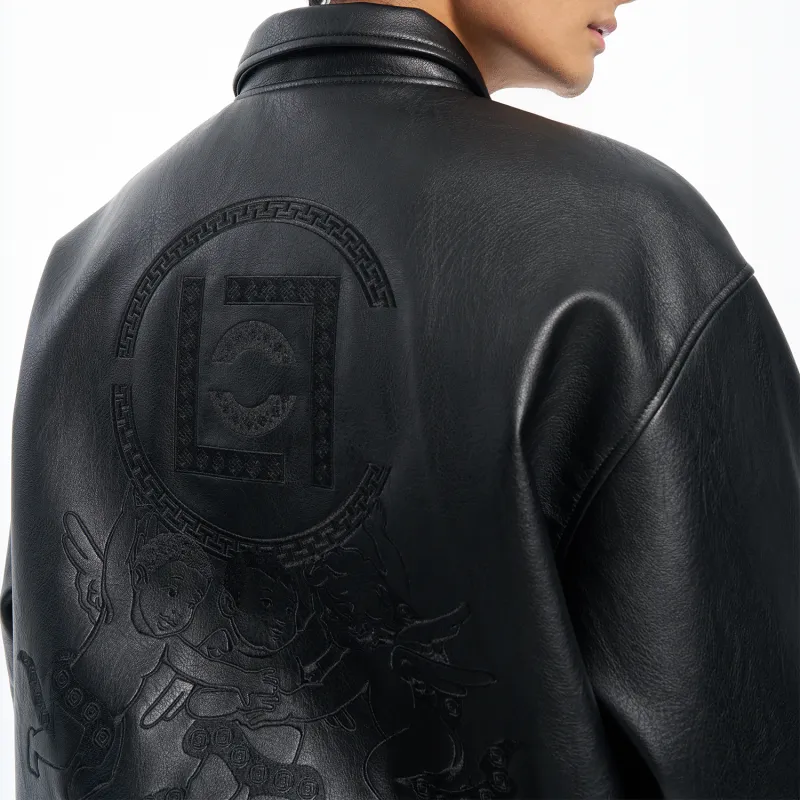 AFGK x CLOTTEE Leather Jacket Unisex Black-5