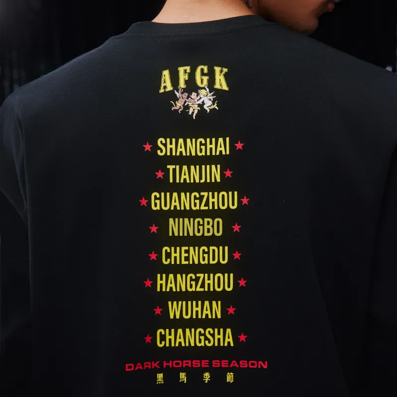 AFGK FW23 Long Sleeved T Shirt Unisex Black-4