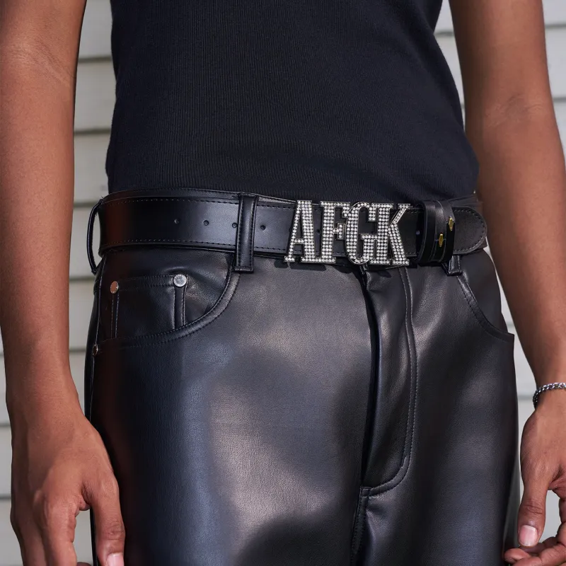 AFGK FW24 Brand Merch Rhinestone Cow Leather Belts Unisex 3cm-6