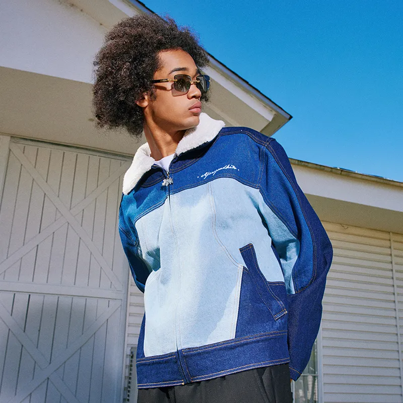 AFGK Vintage And Splicing Unisex Denim Jacket-3