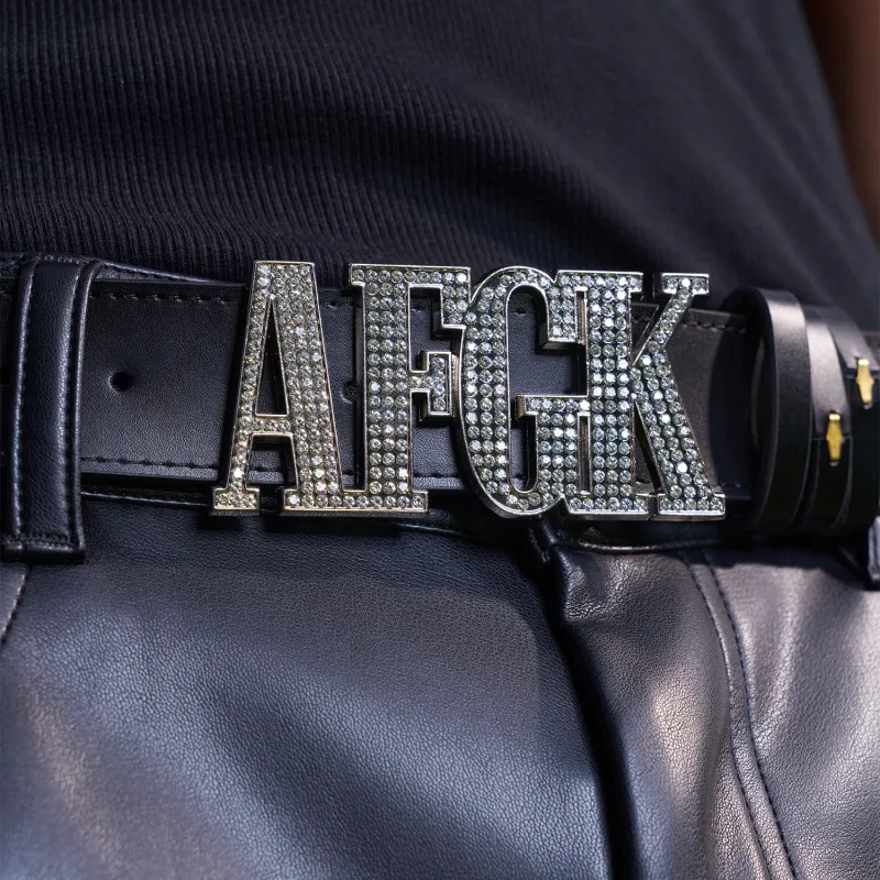 AFGK FW24 Brand Merch Rhinestone Cow Leather Belts Unisex 3cm-3