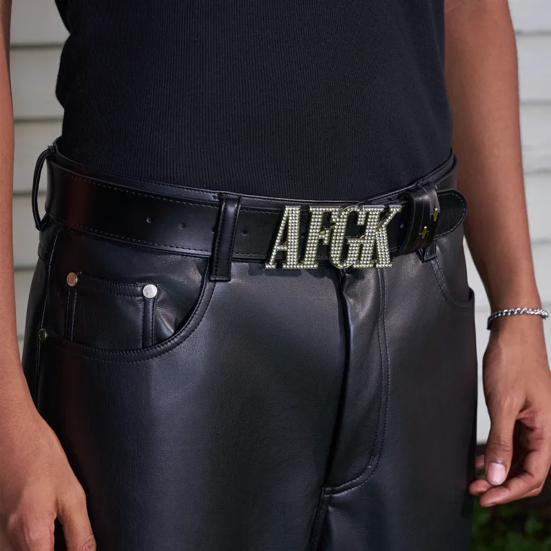 AFGK FW24 Brand Merch Rhinestone Cow Leather Belts Unisex 3cm-5