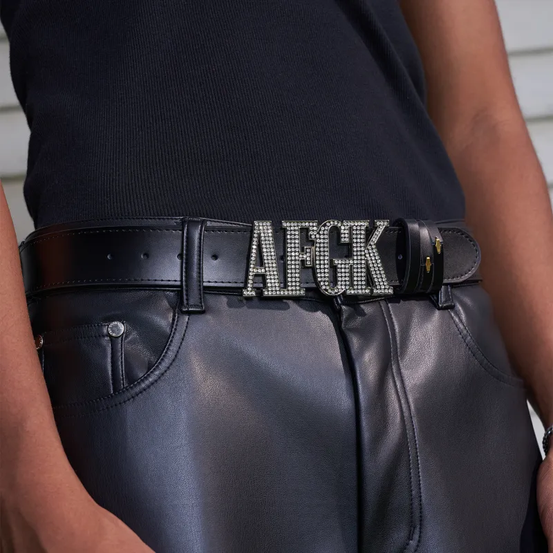 AFGK FW24 Brand Merch Rhinestone Cow Leather Belts Unisex 3cm-2