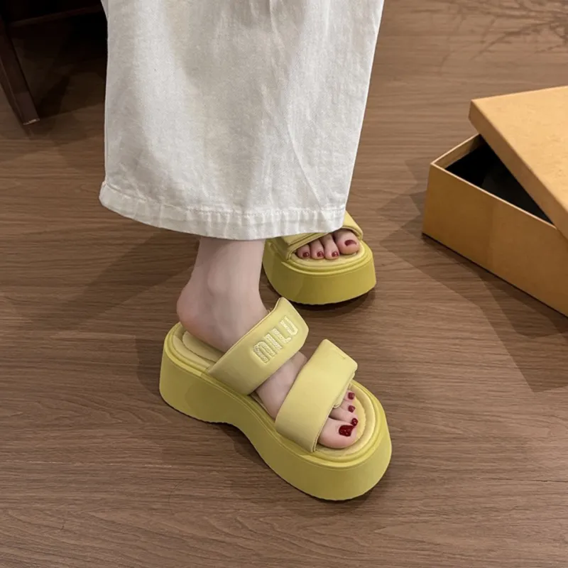 Be Good Rubber Sole Stitching Slip Resistant Abrasion Resistant Cushioning Slide Slippers Women's-23