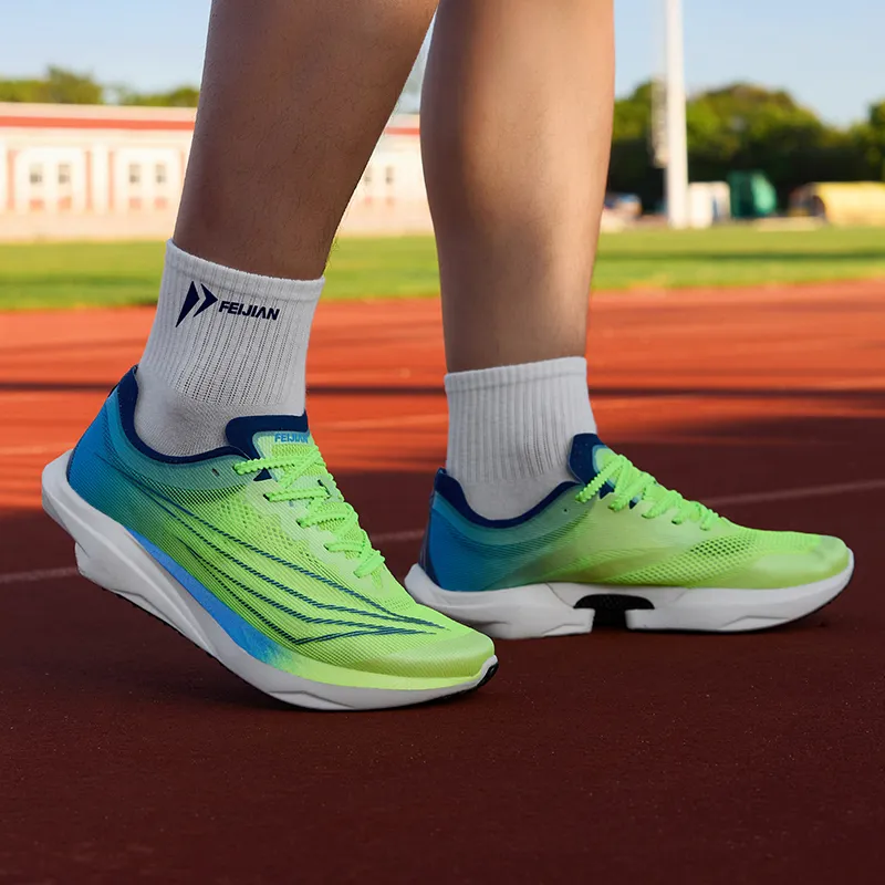 FEIJIAN Casual Running Shoes Unisex Neon Green Blue-5