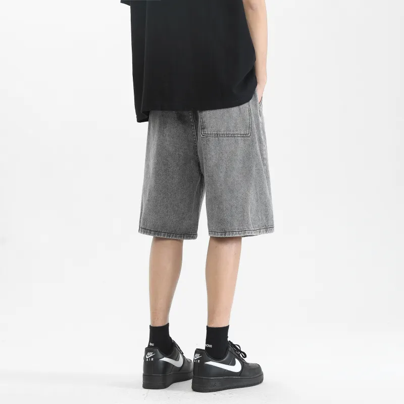 Trendy Denim Shorts American Vintage Luxury Streetwear Minimalist Style Unisex-4