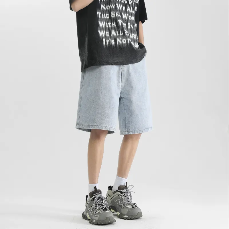 Trendy Denim Shorts American Vintage Luxury Streetwear Minimalist Style Unisex-9