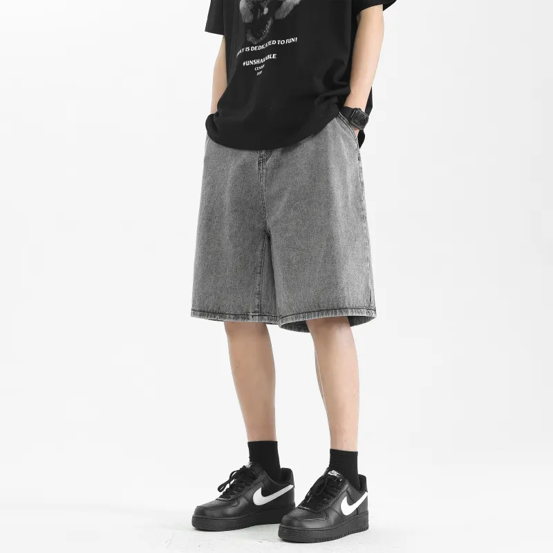 Trendy Denim Shorts American Vintage Luxury Streetwear Minimalist Style Unisex-2