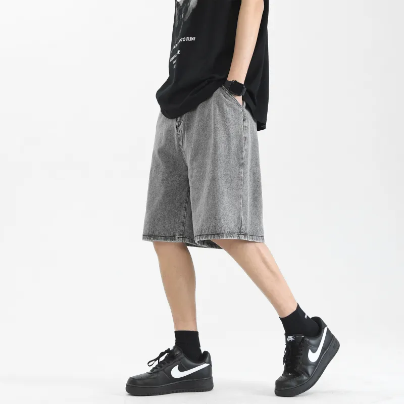Trendy Denim Shorts American Vintage Luxury Streetwear Minimalist Style Unisex-3