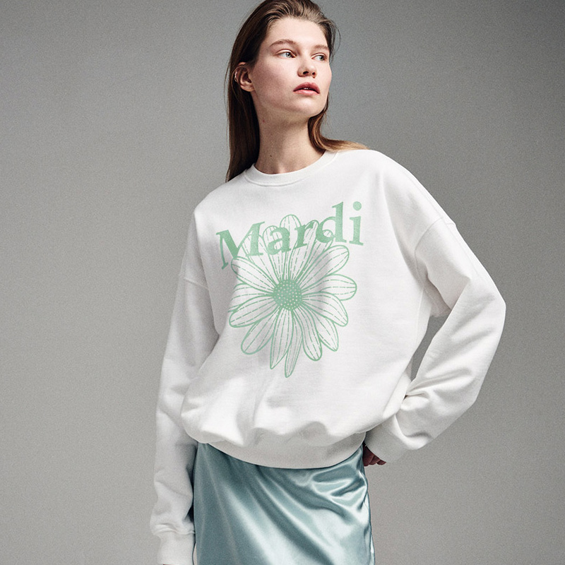 MARDI MERCREDI Flower Sweatshirt Deep Navy Blue One Size