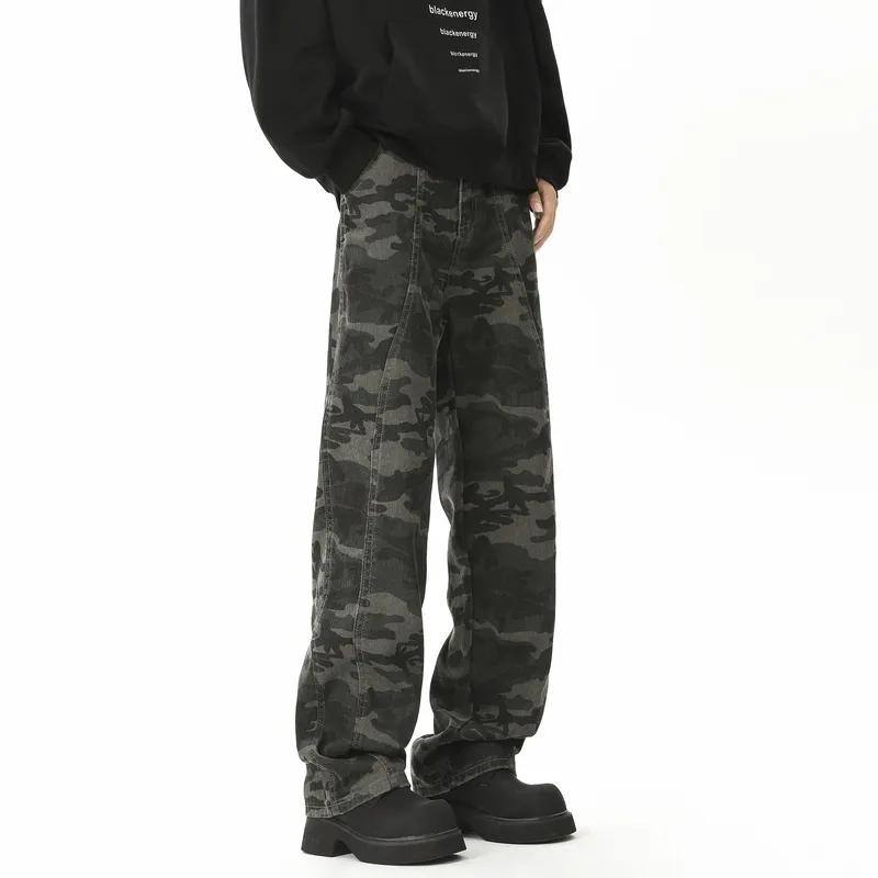 KOKO BASE Jeans Unisex Camouflage Army Green-4