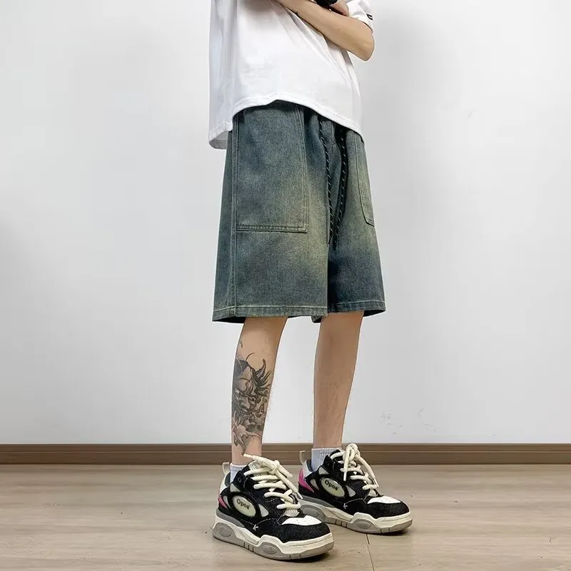 KOKO BASE Denim Shorts Unisex Blue-4