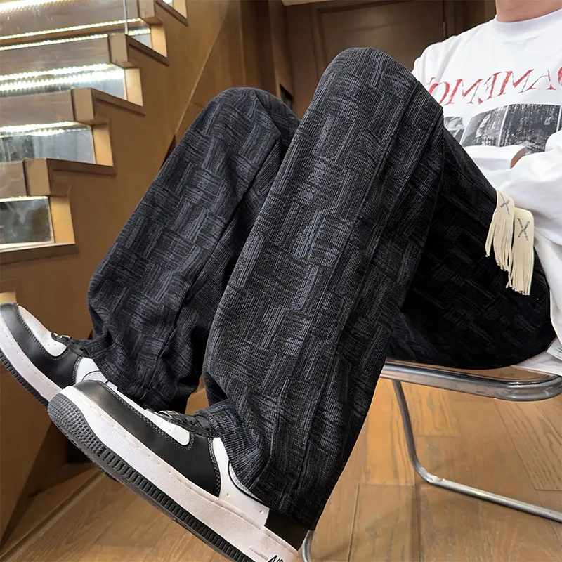 KOKO BASE Casual Pants Unisex Floral Black-2