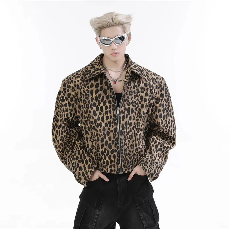 KOKO BASE Denim Jacket Unisex Leopard Print-5
