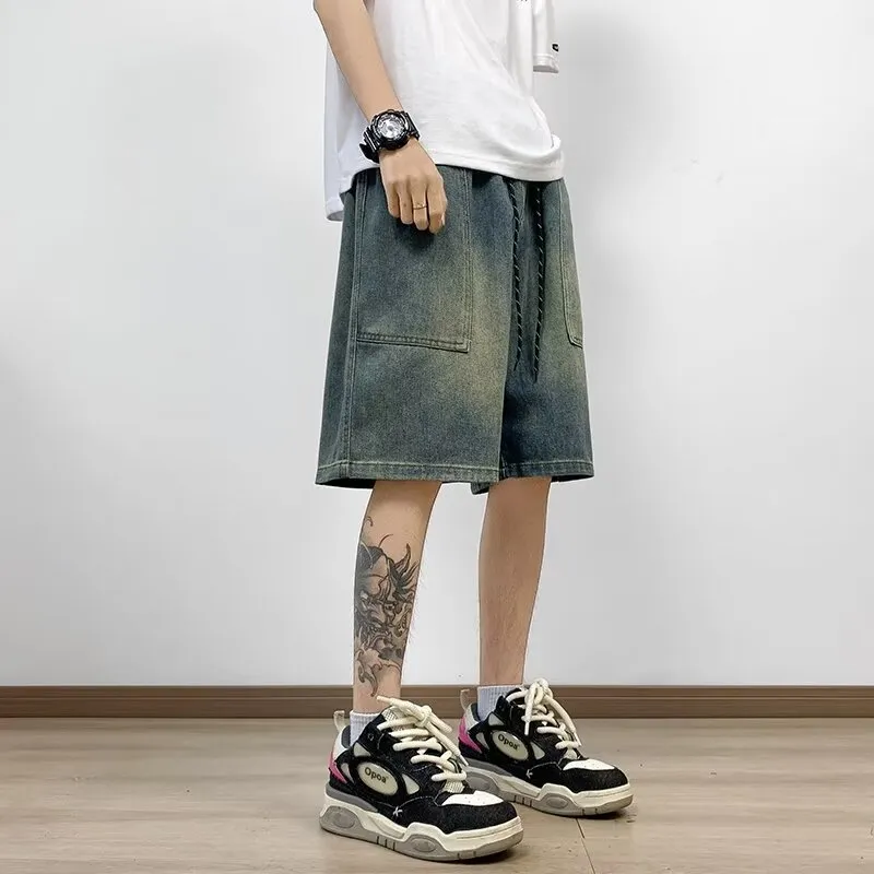 KOKO BASE Denim Shorts Unisex Blue-3