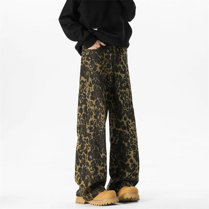 KOKO BASE Jeans Unisex Leopard Print-5