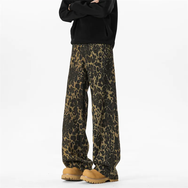KOKO BASE Jeans Unisex Leopard Print-2