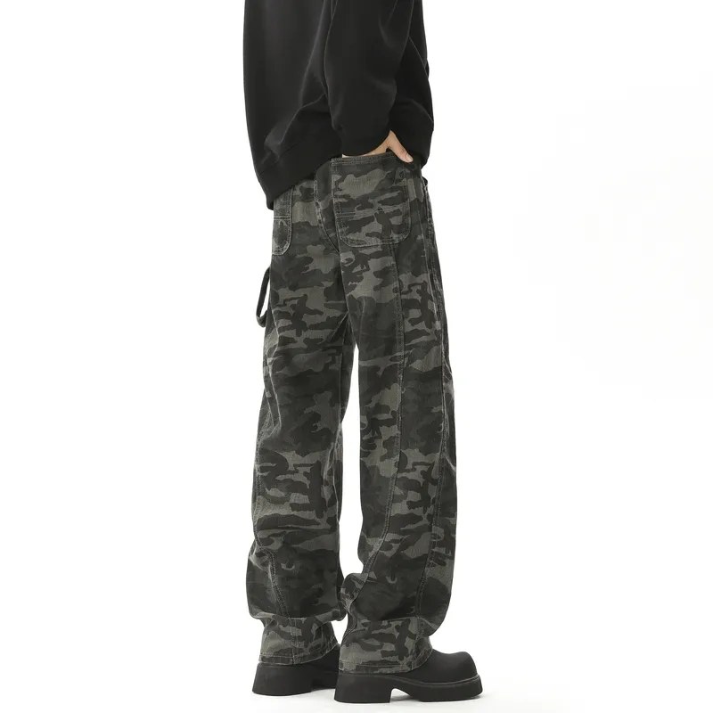 KOKO BASE Jeans Unisex Camouflage Army Green-5
