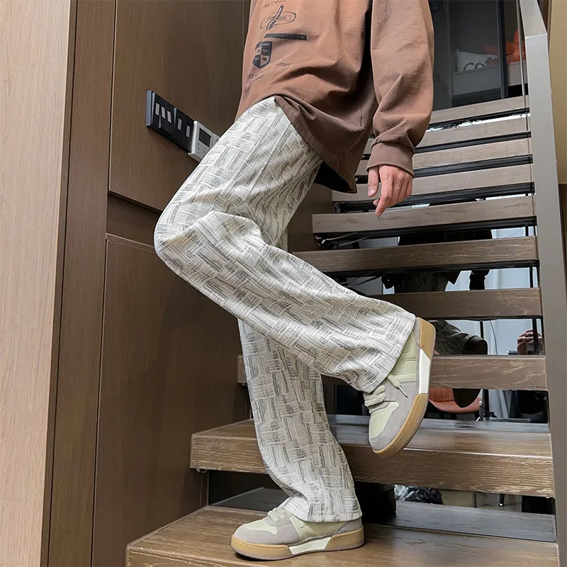 KOKO BASE Casual Pants Unisex Heather White-2