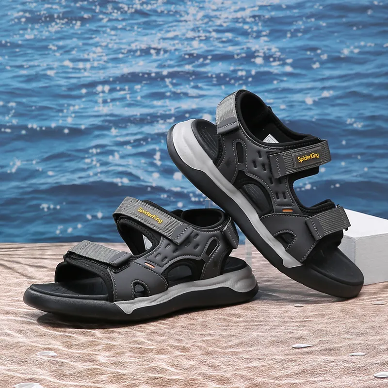 Spider King Beach Sandals Men's Gray-1