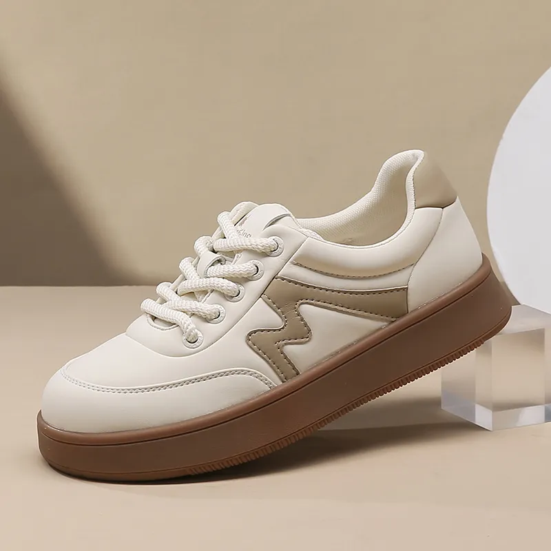 Spider King Skateboard Shoes Women's Beige Apricot-3
