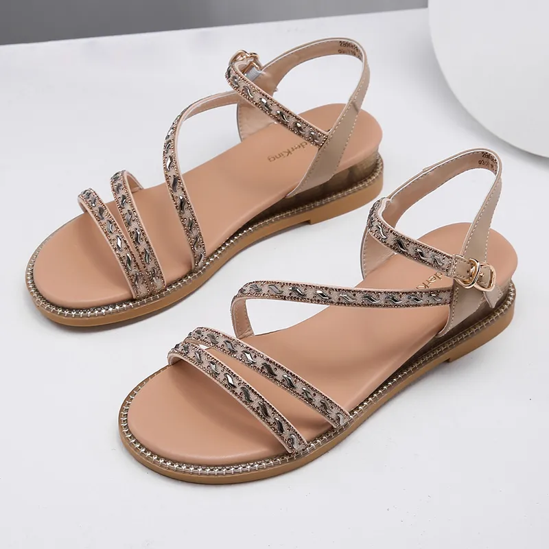 Spider King Strap Sandals Women's Apricot-4