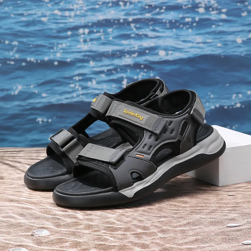 Spider King Beach Sandals Men's Gray-3