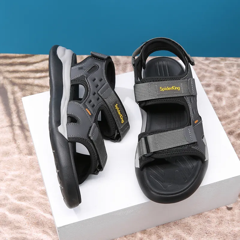Spider King Beach Sandals Men's Gray-2