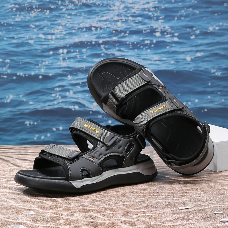 Spider King Beach Sandals Men's Gray-4