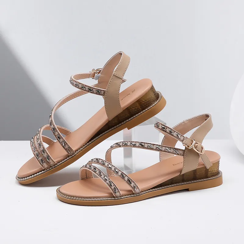 Spider King Strap Sandals Women's Apricot-5