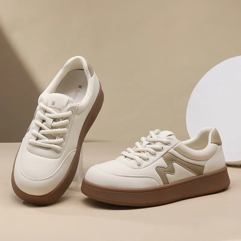 Spider King Skateboard Shoes Women's Beige Apricot-2