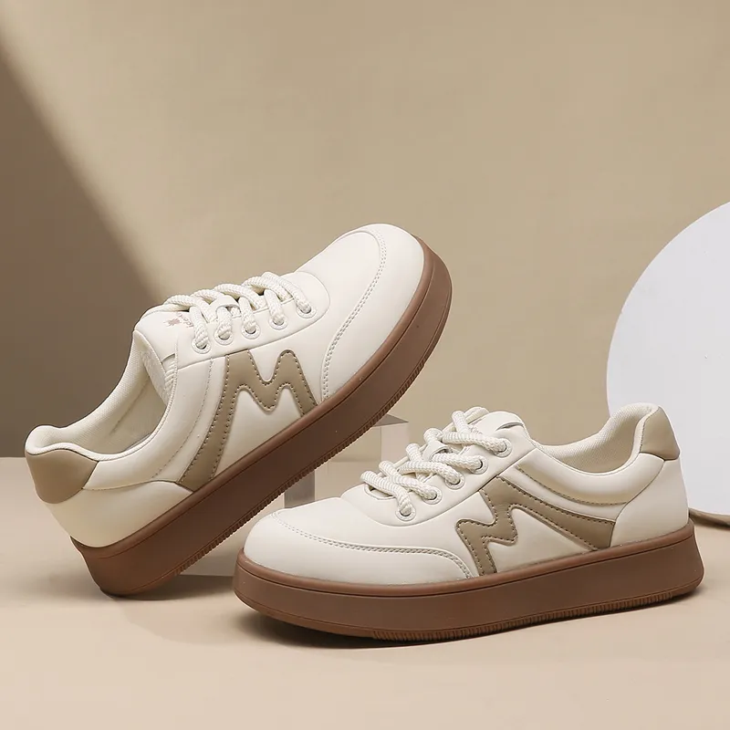 Spider King Skateboard Shoes Women's Beige Apricot-5