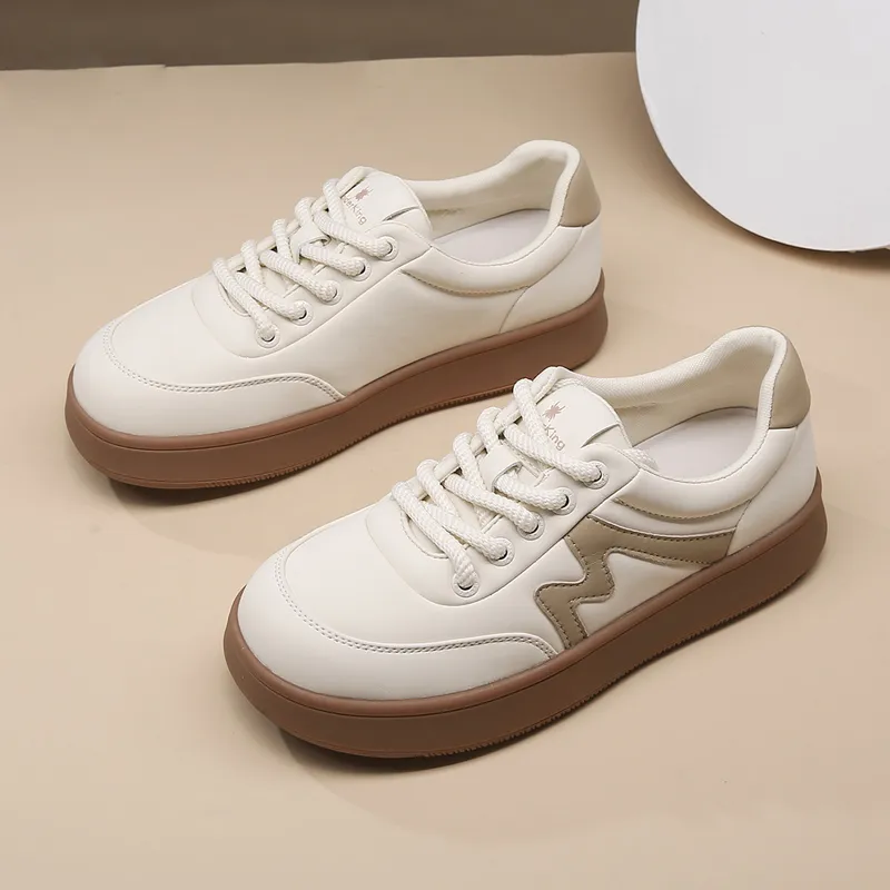 Spider King Skateboard Shoes Women's Beige Apricot-4
