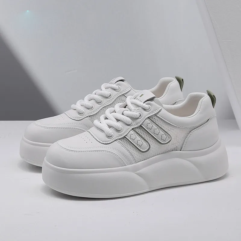Spider King Low Top Skateboard Shoes Women's White Green-4