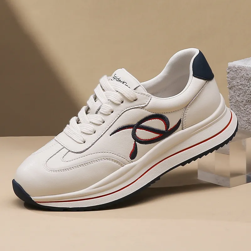 Spider King Wear Resistant Low Top Casual Shoes Women's White Blue-1