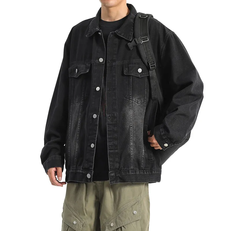 33TH Denim Jacket Unisex Black Gray Color-19