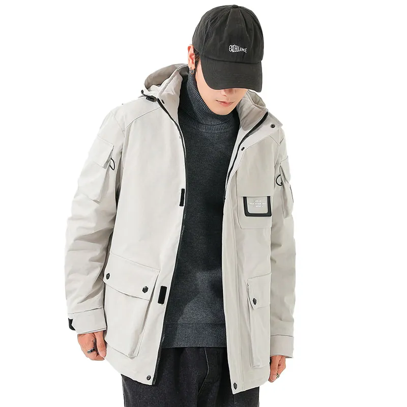 33TH Jackets Coats Unisex White Thickened-2