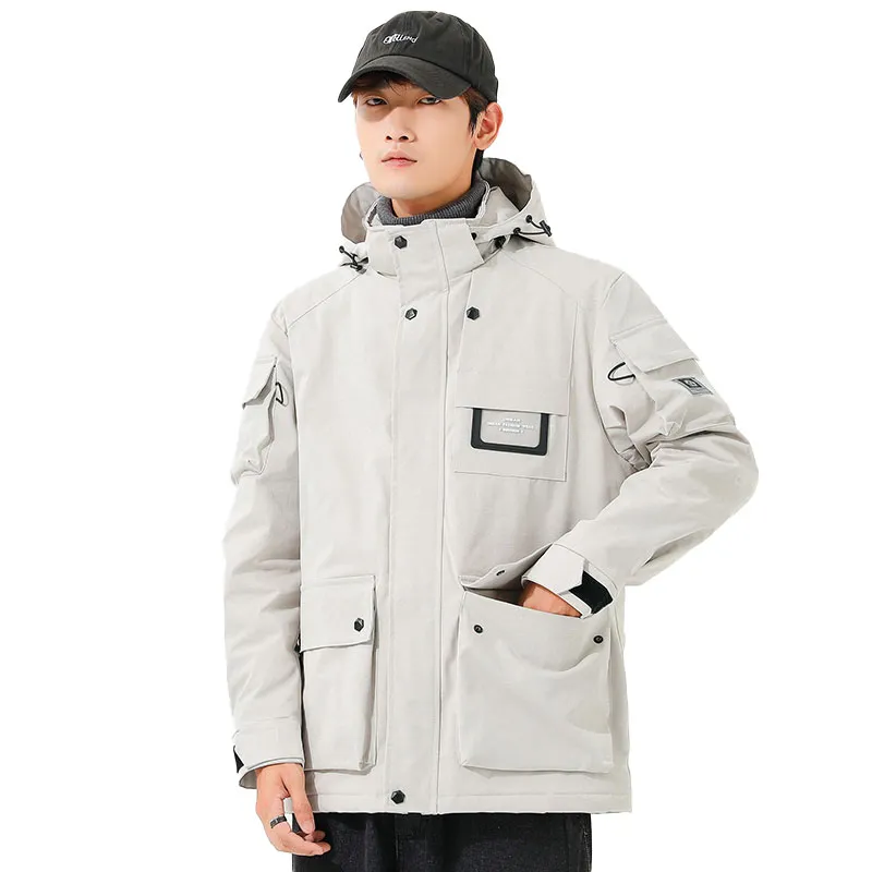 33TH Jackets Coats Unisex White Thickened-4
