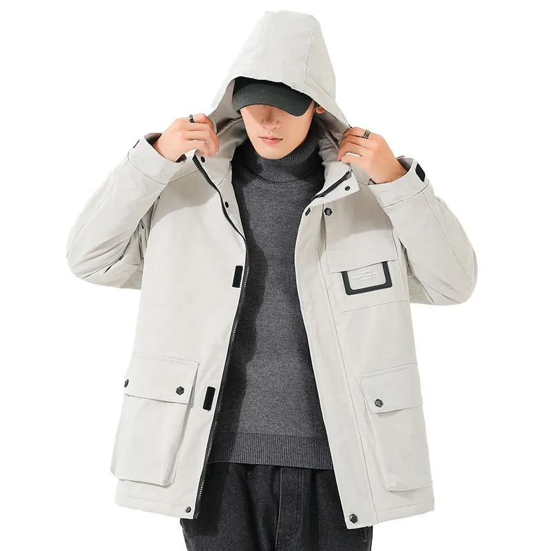 33TH Jackets Coats Unisex White Thickened-3